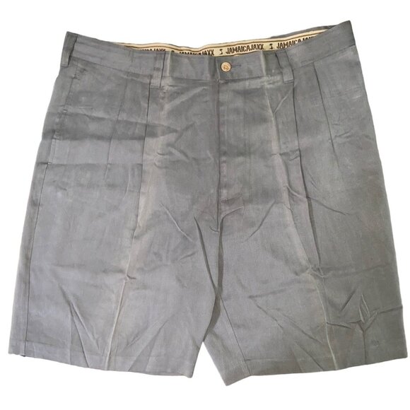 Jamaica Jaxx Mens Silk Dress Shorts W38 Gray Lightweight With Button Pockets - Picture 1 of 7